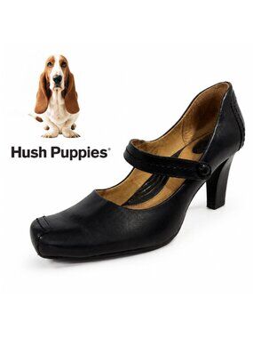 Hush Puppies Black Mary Jane Heel Pump size 6.5